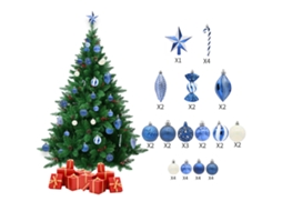 Conjunto de 40 Bolas de Natal LAXISCREED para Decoração de Árvore em Azul Meia noite