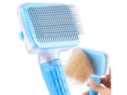 Cepillo para Mascotas de Pelo Longo e Curto com Botão de Limpeza, Remove Pelos Mortos Eficientemente, Azul Tipo 1