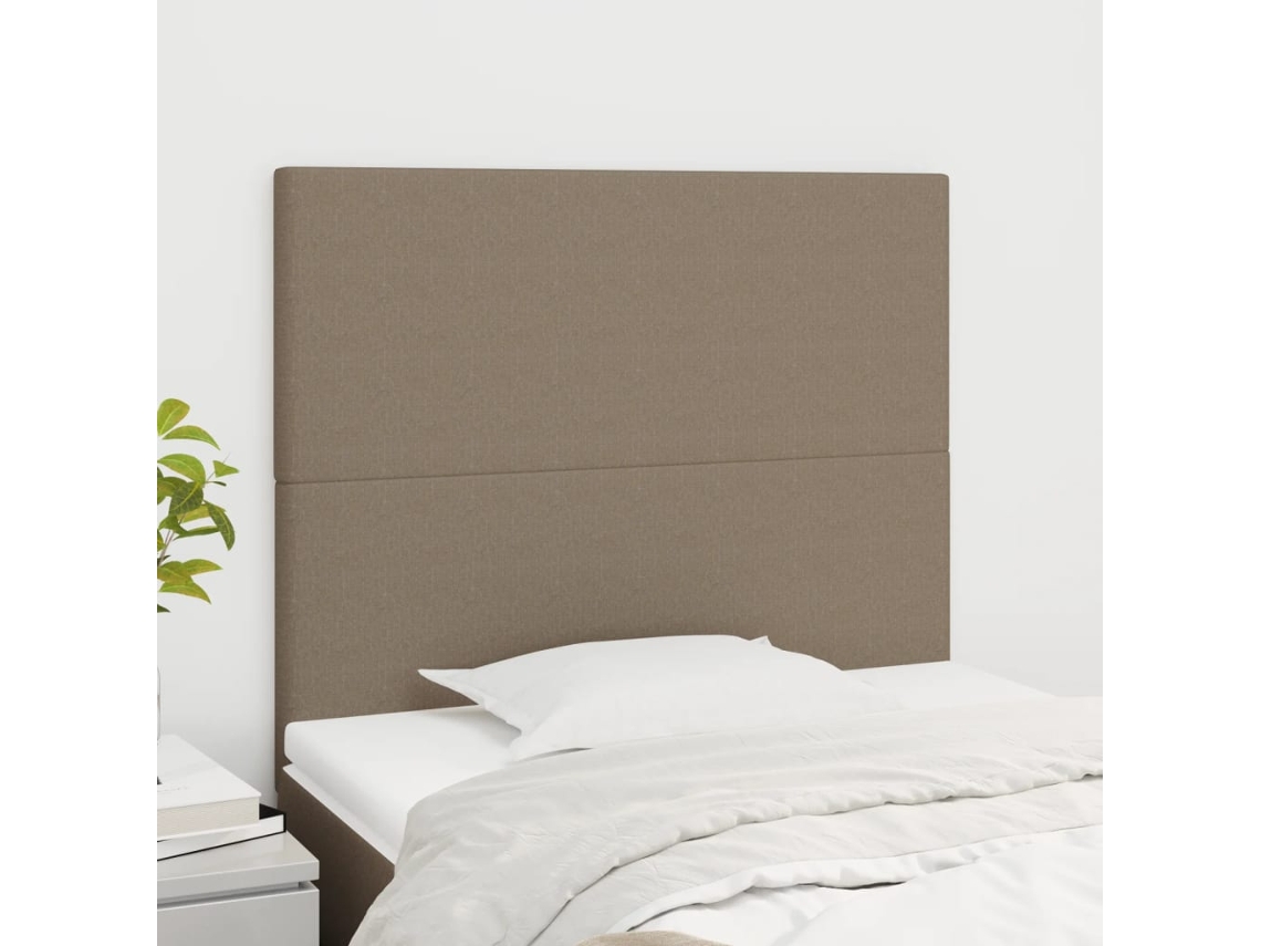 Vidaxl Cabeceira Taupe 100x5x118/128 Cm Tecido