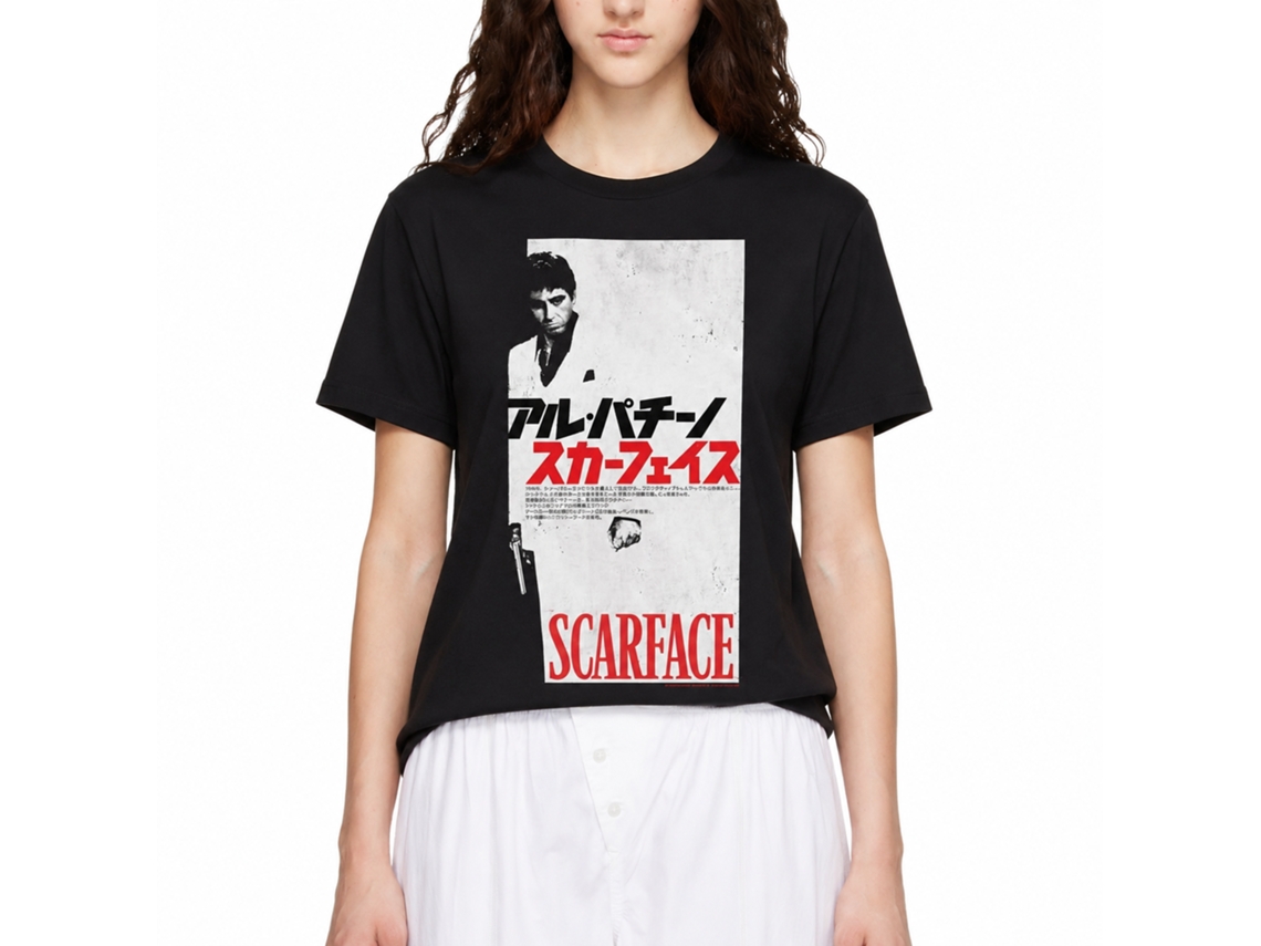 Rockinstone Scarface Movie Small Jpn Black Adult T-shirt Size:l