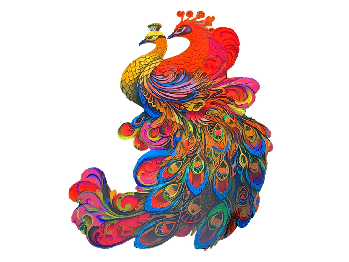 Pavão Colorido para Jardim, Ornamento de Ferro LAXISCREED