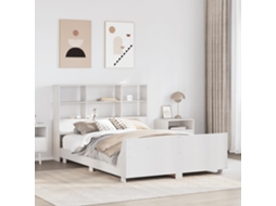 Vidaxl Cama Sem Colchão 160x200 Cm Madeira De Pinho Maciça Branco