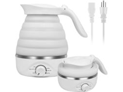 Lurelia Chaleira Elétrica Dobrável De Viagem, Silicone De Grau Alimentício, 850 W, Fervura Rápida, 700 Ml (branca)