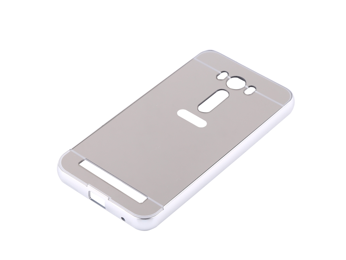 Capa de Telefone Espelhada Antichoque para Asus Zenfone 2 Laser Ze500kl com Moldura de Metal EOOCOO