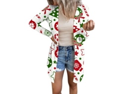 Laxiscreed Camisa De Natal Casual Para Mulheres, Manga Comprida E Abertura Frontal, Ideal Para Festas E Ocasiões Especiais