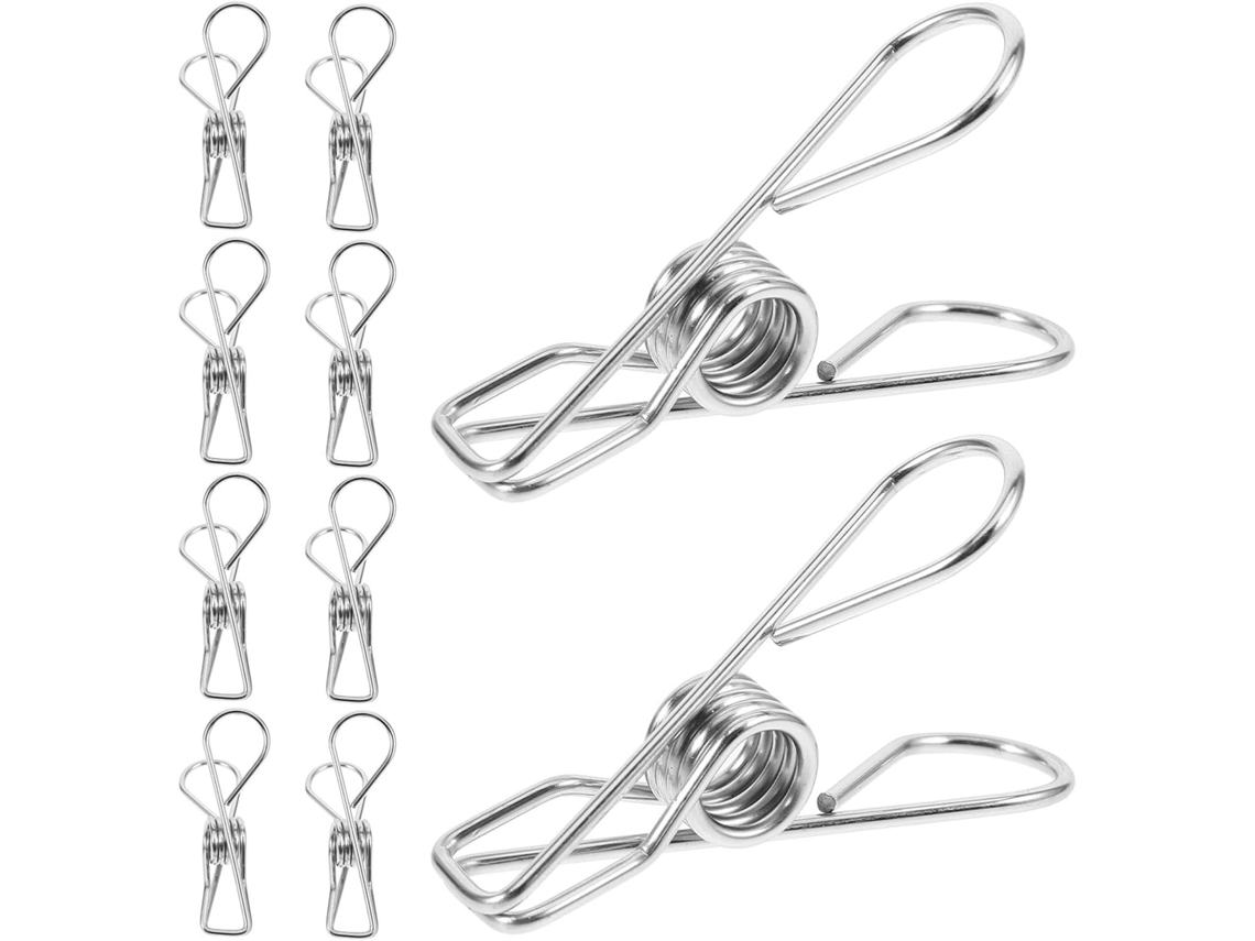 Conjunto Alipis com 10 clipes multiuso em aço inoxidável para fotos, ideais para decoração de casa, fáceis de usar e