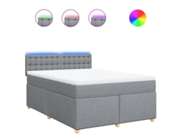 Box Spring Bed, Box Spring Beds Vidaxl Cinzeto Tecido (140 X 200 Cm)