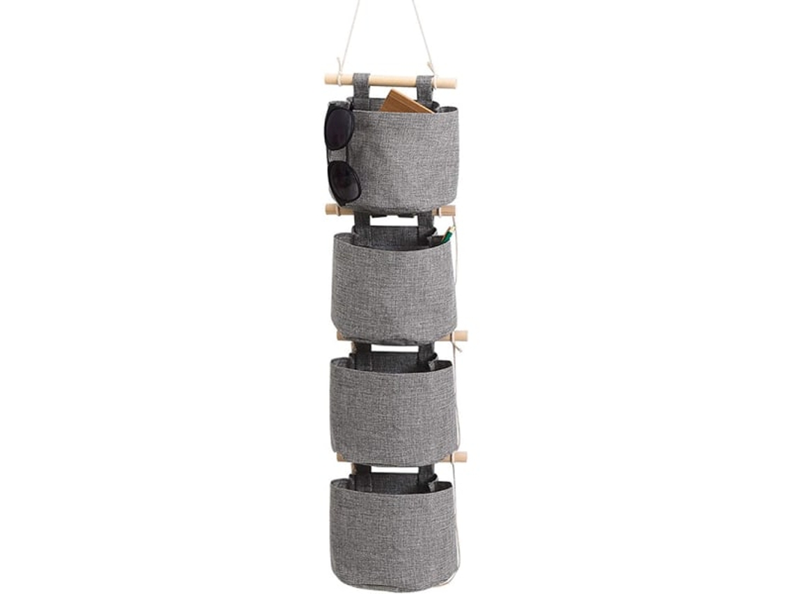 Conjunto De 4 Sacos De Armazenamento Para Pendurar, Para Roupas E Sapatos, Cinza 15x7x14cm