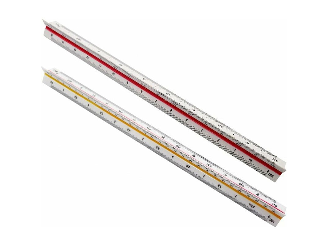 Régua De Arquiteto 30cm, Régua Triangular, 2 Peças Escala Triangular, Proporção 1: