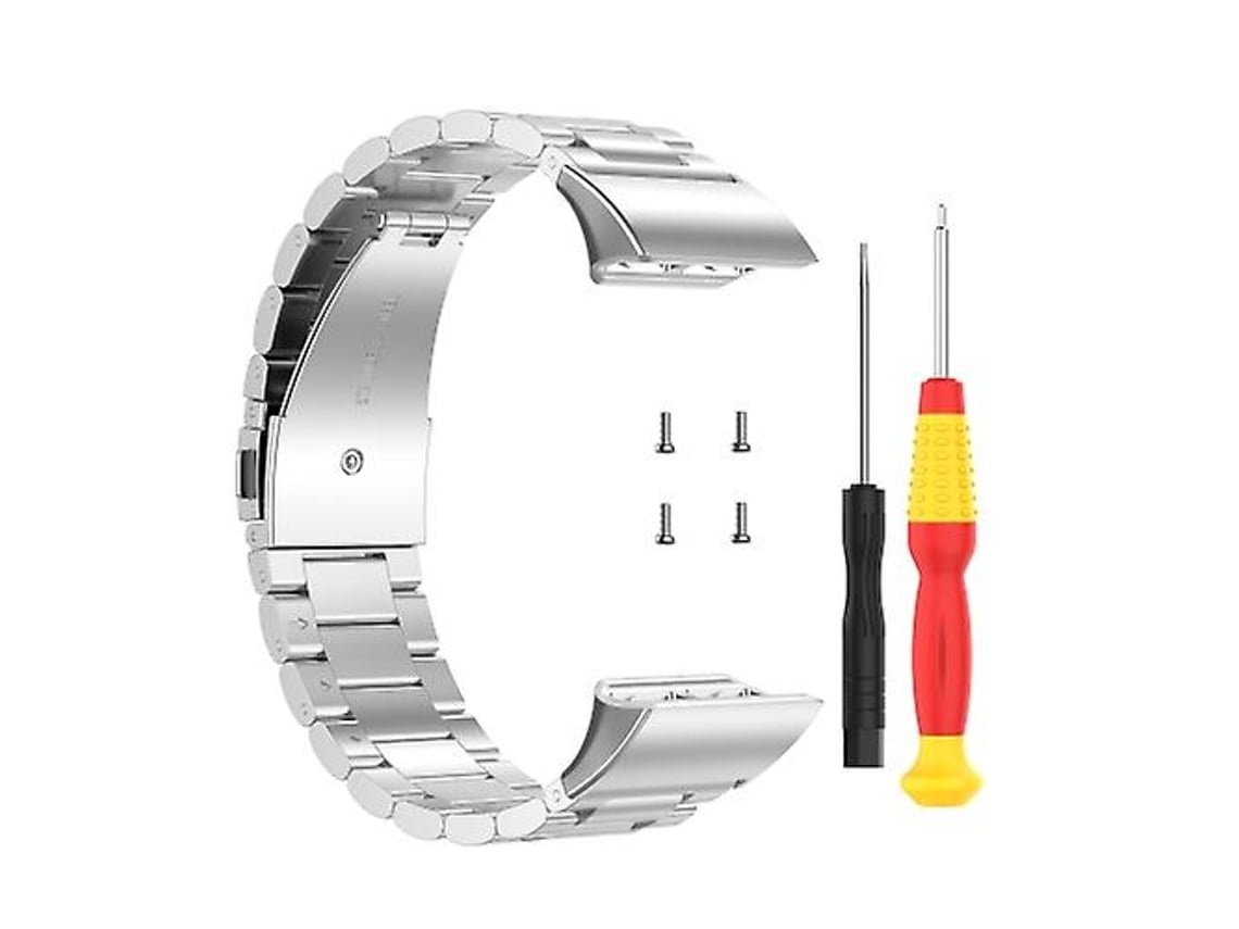 Pulseira Universal De Aço Inoxidável Com Três Esferas, Compatível Garmin Forerunner 35/ 30, Prata.