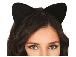 Tiara de gatinho preto adulto