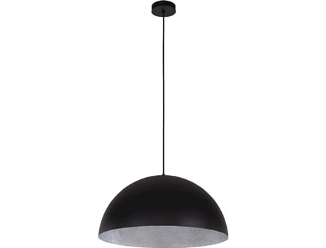 Lâmpada de Suspensão Tuba In Fibra de Vidro Preto Prata 90X90X125 Cm EPIKASA