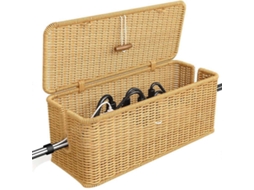 Caixa Organizadora De Cabos, Rgua De Tomadas Com Tampa Com Trava, Organizador De Cabos De Rattan Feito Mo. Olysi Shop