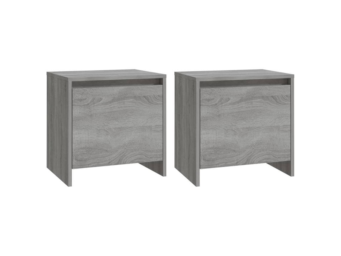 Conjunto de 2 Mesas Cabeceira Provenientes da Madeira Sonoma Cinza MAISON EXCLUSIVE