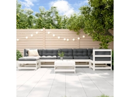 Vidaxl 8 Pcs Conjunto Lounge De Jardim Pinho Maciço Branco