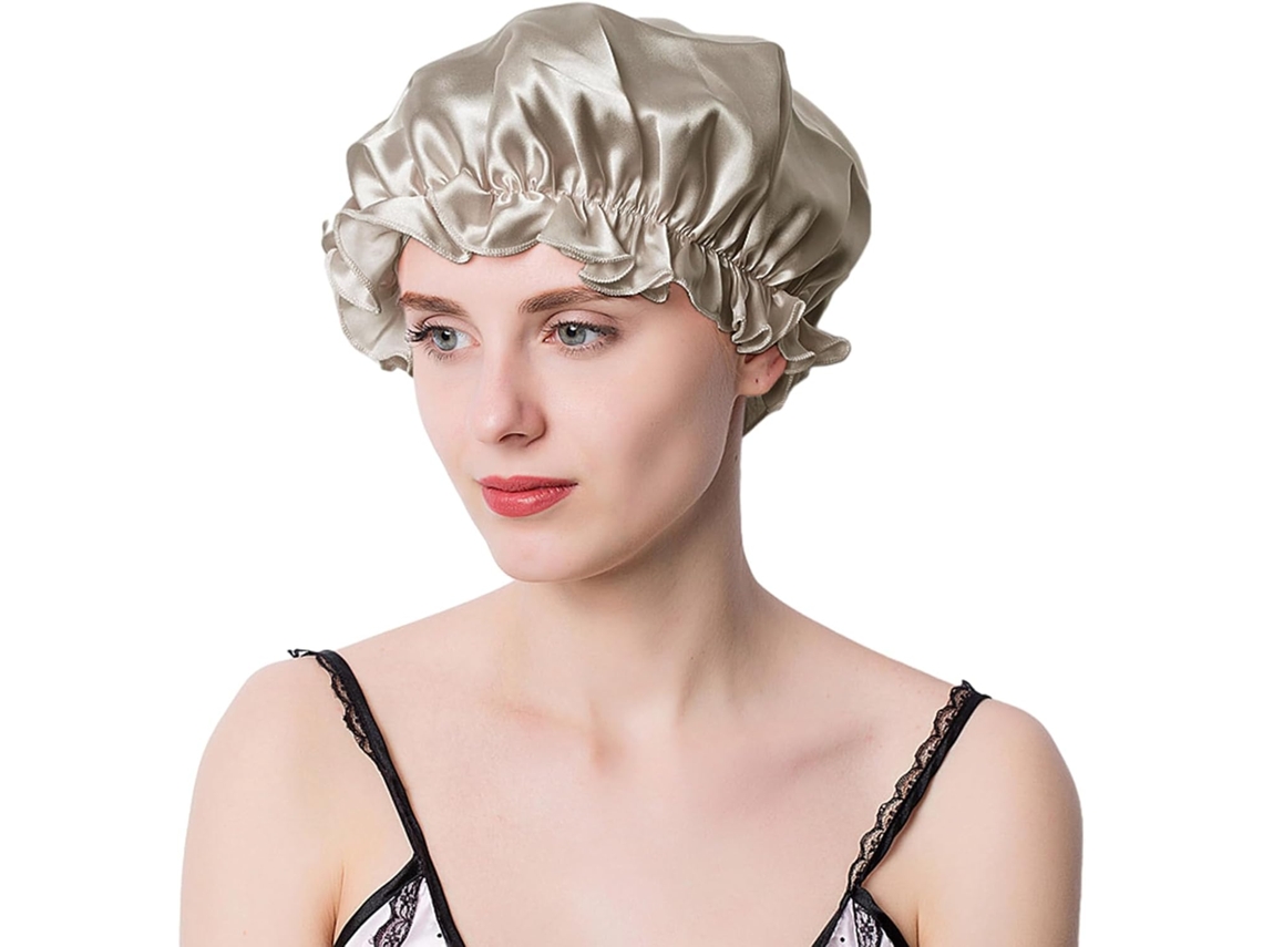 Touca De Dormir Reutilizável Em Seda Para Um Sono Tranquilo Banho Feminina Cetim Cabelo