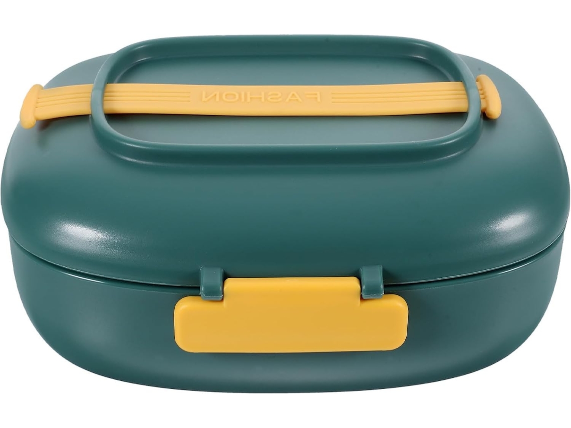 Lancheira Inoomp Com Cordão Para Facilitar O Transporte, Portátil, 850ml, Em Plástico Azul, Ideal Para Piqueniques E
