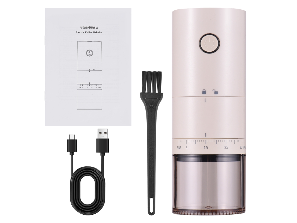 Moedor elétrico de café portátil, 38 ajustes, mola cônica cerâmica, bateria recarregável, 120ml