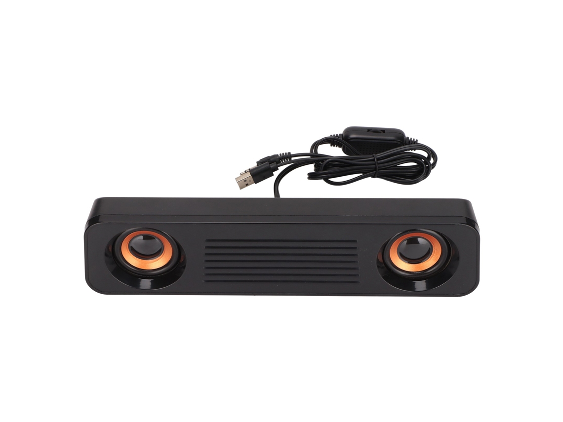 Caixa de Som com Fio Hifi Estéreo Subwoofer Alimentada por Usb com Plugue de 3,5 Mm, Portátil, para Mesa, para Tv e CHABERLU