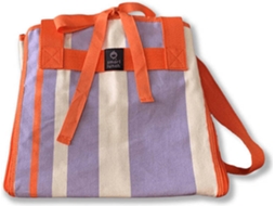 Saco Multifunções SMARTLUNCH Riscas (Roxo - 31x31x28 cm- Tecido Algodão )