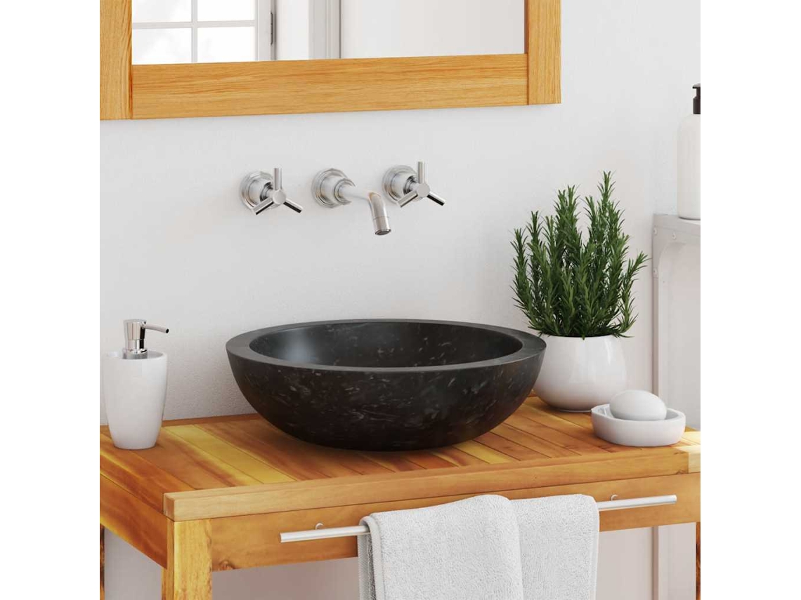 Vidaxl Lavatório 40x12 Cm Mármore Preto