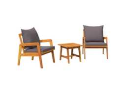 Conjunto 3 Assentos Exteriores Vidaxl Castanho Madeira De Acácia Maciça (59,5 X 65 X 72 Cm)