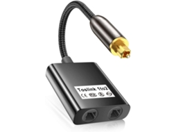 Adaptador de cabo de áudio de fibra óptica digital Slowmoose Toslink (divisor 1 para 2)