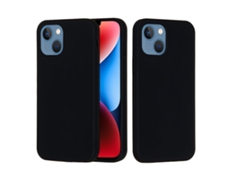 Capa De Silicone Para Iphone 15 - Cor Sólida, Proteção Fina E Antiaderente - Preta