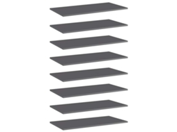 Vidaxl Prateleiras Para Estante 8 Pcs 80x40x1,5cm Contraplacado Cinza