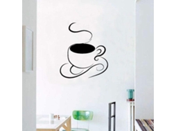 Adesivos de parede com estampa de xícara de café para cozinha, café, restaurante, escritório, decoração de casa, papel de parede removível em vinil, 44x33cm