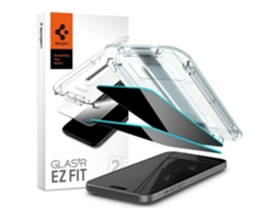 Vidro temperado Spigen Glas.tr Ez Fit Privacy Iphone 15 Plus 2 peças Filtro de privacidade