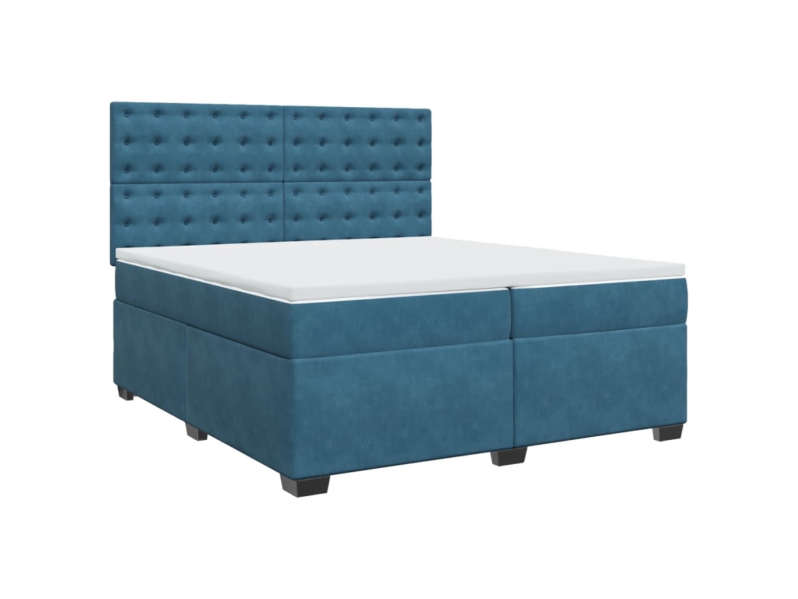 Box Spring Bed, Box Spring Beds Vidaxl Azul Veludo (200 X 200 Cm)
