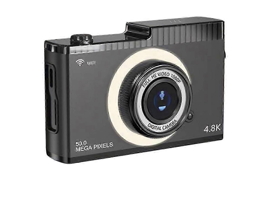 Câmara Digital Compacta 4k Fhd 50mp Com Foco Automático, Ecrã Ips 2,4 Polegadas, Wi-fi E Luz De Preenchimento, Preta