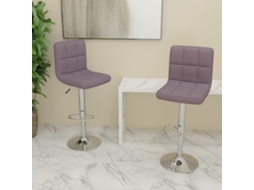 Vidaxl Bancos De Bar 2 Pcs Tecido Cinzento-acastanhado