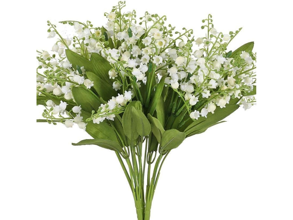 Conjunto de 3 Flores Artificiais para Interior e Exterior, Arbusto Artificial com Flores Brancas Klb AQUAFORGE