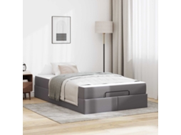 Vidaxl Estrutura De Cama Com Colchão Outros 2 Unid. Cinzeto Pvc
