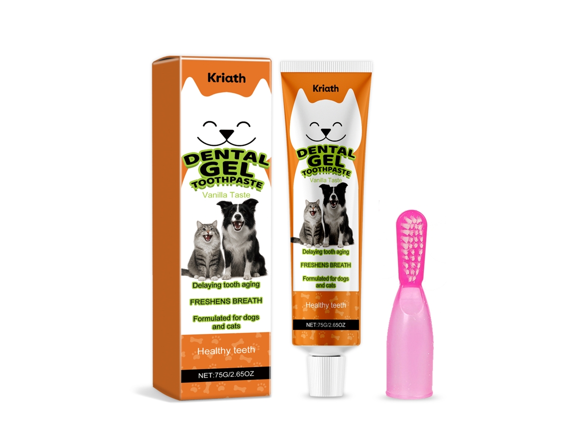 Kriath Vanilla Produto para Cuidado Dental de Animais, Limpeza Segura e Eficaz LAXISCREED