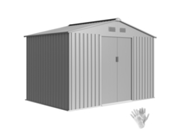 Tenda para Bicicletas com Estrutura de Metal e Porta Fechada 2,4x2x2 M Cinzento S/MARCA