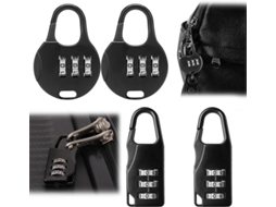 Cadeado De Combinação Preto Com 3 Dígitos, Trava De Segurança Para Bagagem, Bolsa, Cadeado Com Código, Cadeado Em Liga De Zinco Para Mala, Bagagem