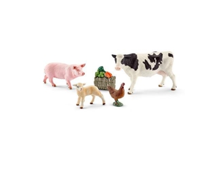 Conjunto de Figuras  Animais da Quinta e Alimentos