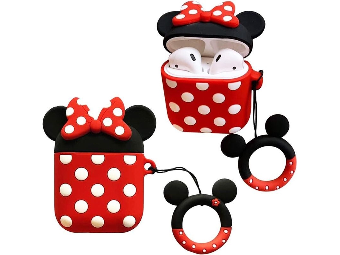 Capa silicone YURU para Airpods 1 e 2, case fofo, 3D, Minnie, 2025