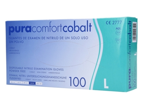 PURA COMFORT Guantes de Nitrilo Desechables Cobalto 100 Uds