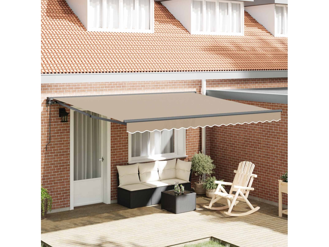 Vidaxl Estrutura De Toldo Bege 400 × 300 Cm