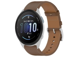 Bracelete Garmin Forerunner 165 Couro Botão de Pressão Marrom XIAOMOYU (20mm)