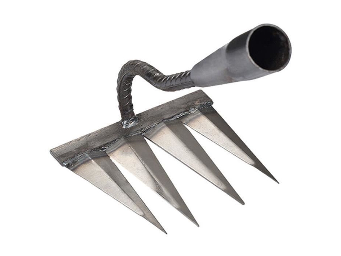 Removedor de Ervas Daninhas Tipo Ancinho para Tapetes, Yyv, 4 Dentes AQUAFORGE