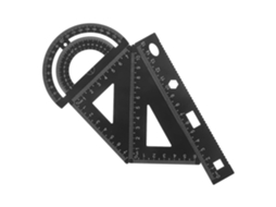 Régua E Square, feita de metal em liga de alumínio, transferência semicircular, portátil e durável para uso escolar fora de mesas.