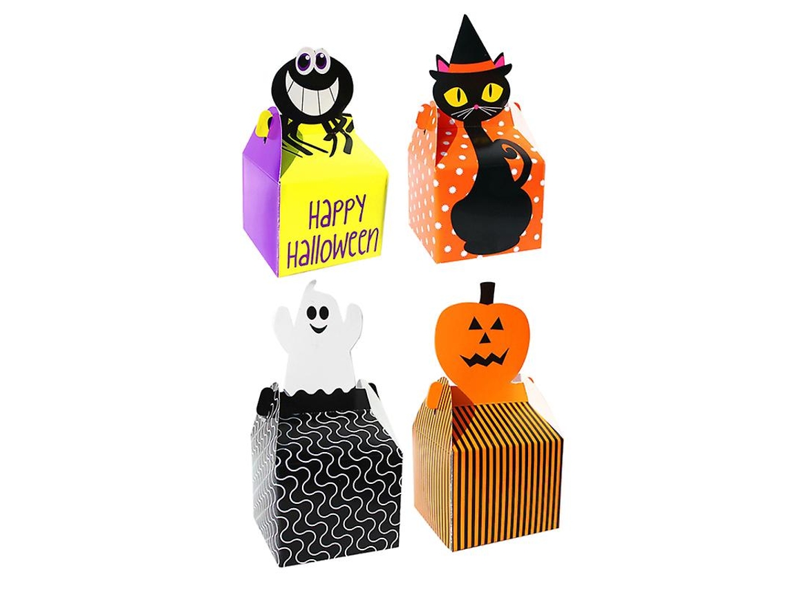 24 Unidades De Caixa De Biscoitos De Halloween Para Decorações De Halloween Allinless