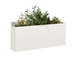 Vidaxl Vaso Floreira 200x40x80 Cm Aço Laminado A Frio Branco