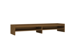 Suporte para Monitor VIDAXL 100x24x16 cm pinho maciço castanho mel