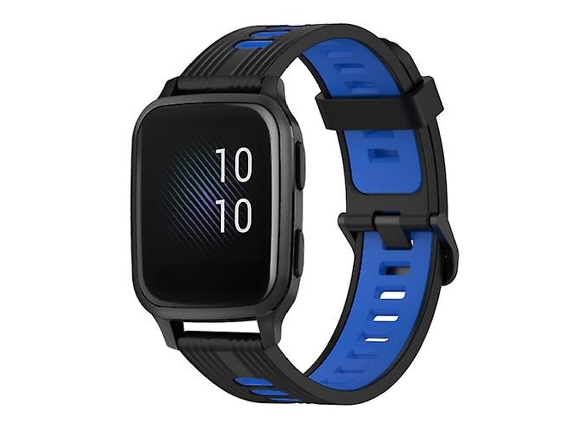 Lurelia Garmin Venu Sq Pulseira De 20mm Padrão Vertical Silicone Bicolor Preto Azul